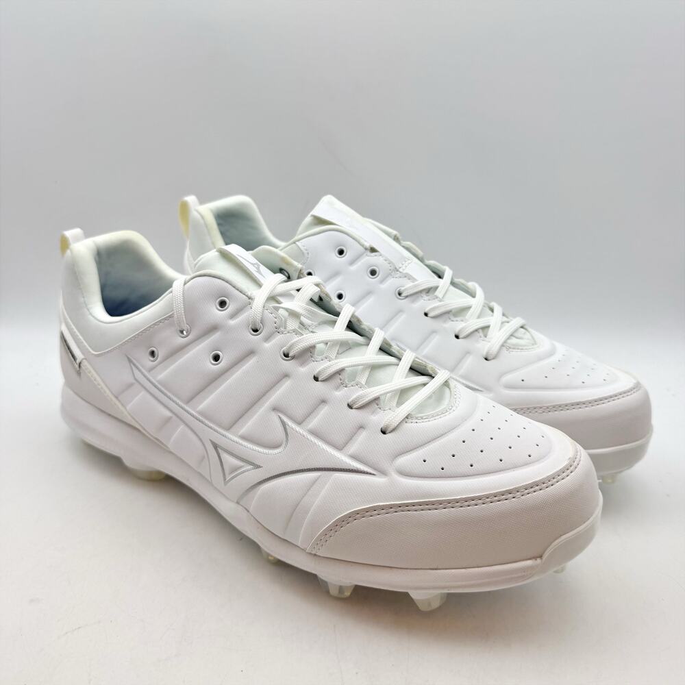 Mizuno Mens Ambition 2 Low Molded Baseball Cleats US 12.5 White Athletic GUC